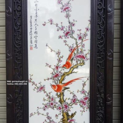 BỘ TRANH TỨ QUÝ MAI LAN CÚC TRÚC KHUNG GỖ
